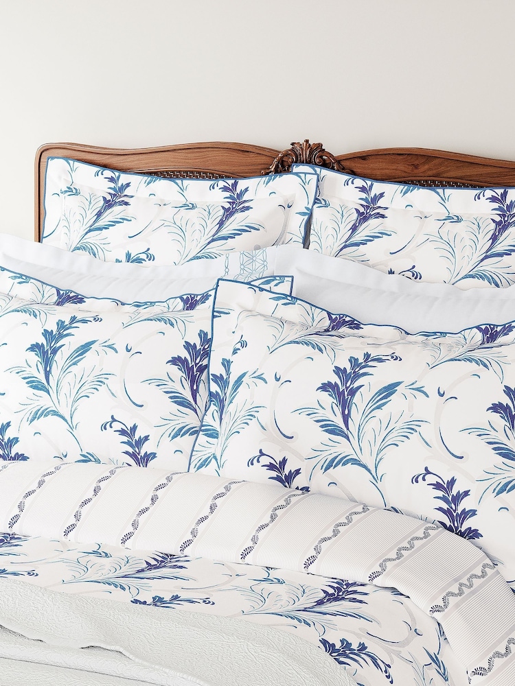 V&A Blue Baroque Oxford Pillowcase - Image 1 of 3