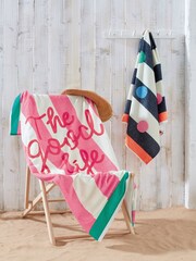 Joules Blue Multi Spot Beach 100% Cotton Towel - Image 2 of 4