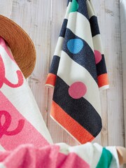 Joules Blue Multi Spot Beach 100% Cotton Towel - Image 3 of 4