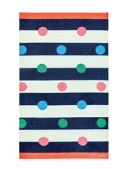 Joules Blue Multi Spot Beach 100% Cotton Towel - Image 4 of 4