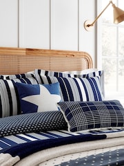 Helena Springfield Blue Star Woven 100% Cotton Throw - Image 1 of 3