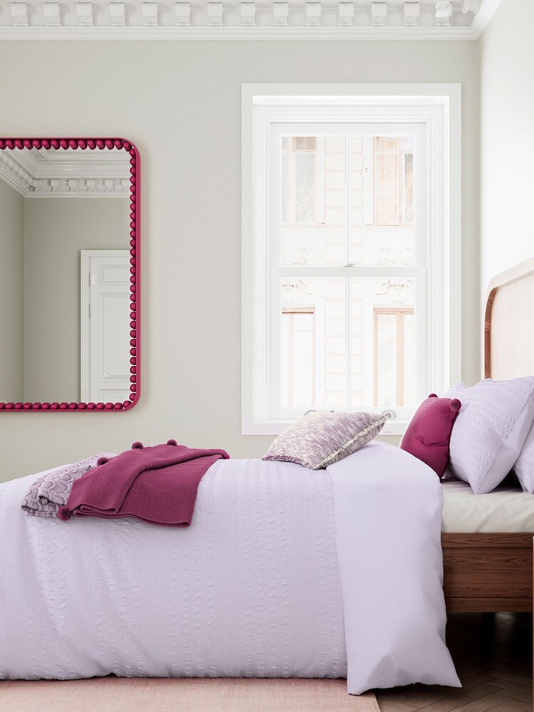 Helena Springfield Pink Ruffled Stripe Duvet Cover and Pillowcase Set - Image 1 of 4