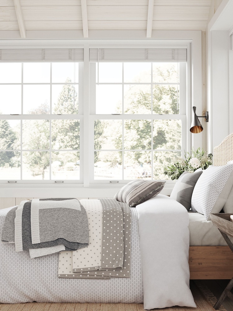 Helena Springfield Grey Patchwork Throw - Image 2 of 3