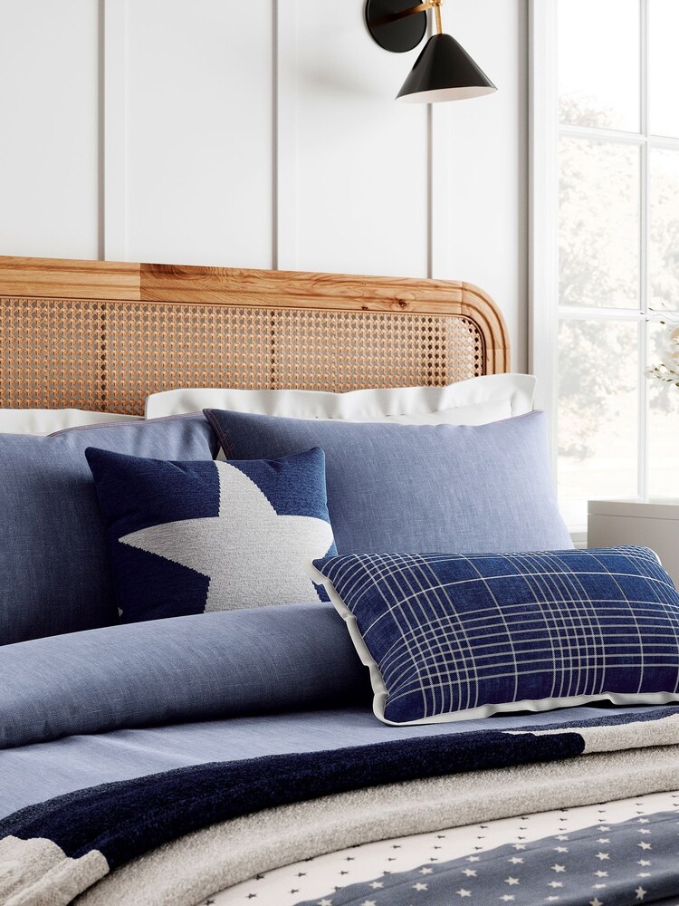 Helena Springfield Blue Patchwork Throw - Image 1 of 6