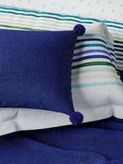 Helena Springfield Blue Pom Pom Knit Throw - Image 2 of 3