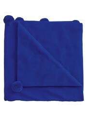 Helena Springfield Blue Pom Pom Knit Throw - Image 3 of 3