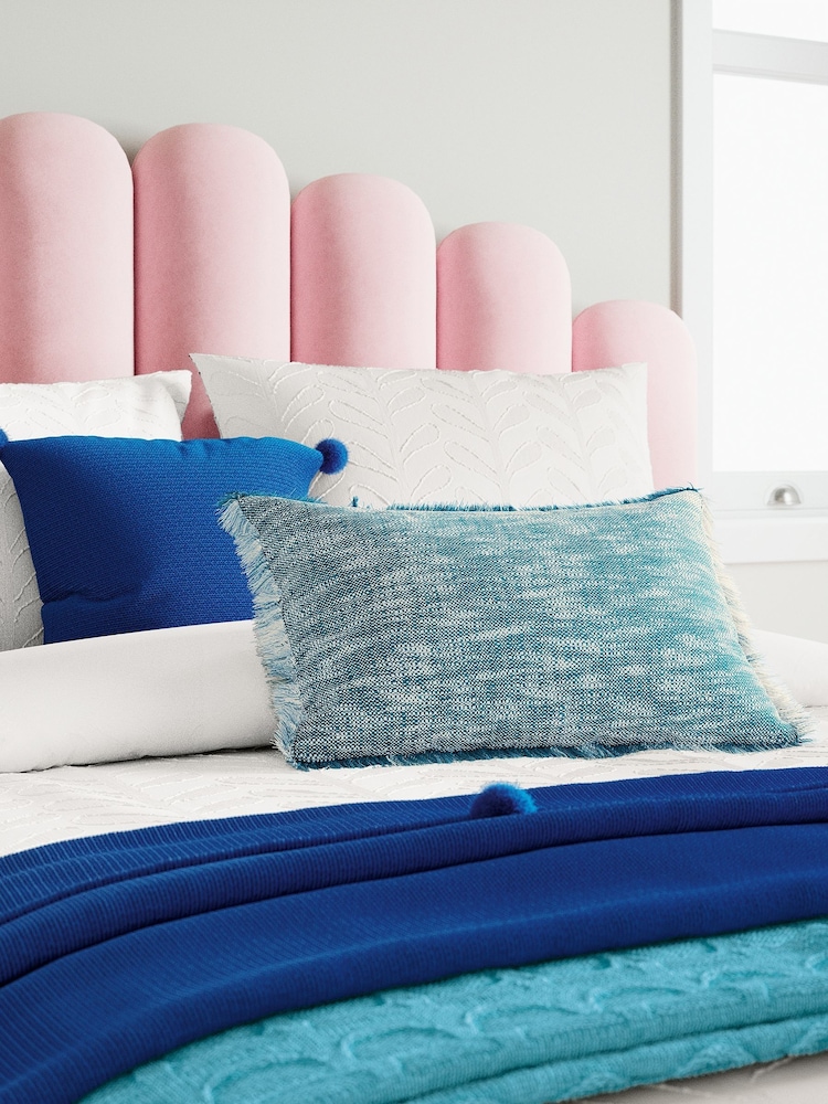 Helena Springfield Blue Pom Pom Cushion - Image 1 of 4 Helena Springfield Blue Pom Pom Cushion - Image 1 of 4