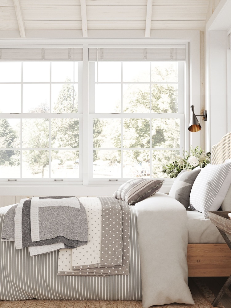 Helena Springfield Grey Breton Stripe Duvet Cover and Pillowcase Set - Image 1 of 4