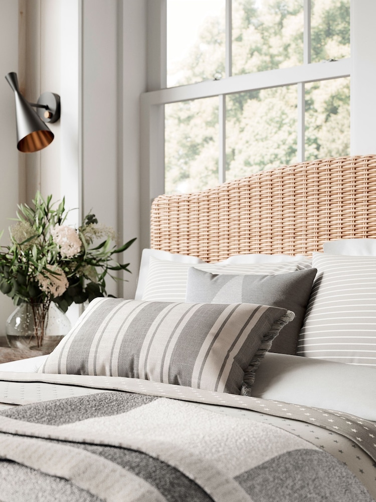 Helena Springfield Grey Breton Stripe Duvet Cover and Pillowcase Set - Image 2 of 4