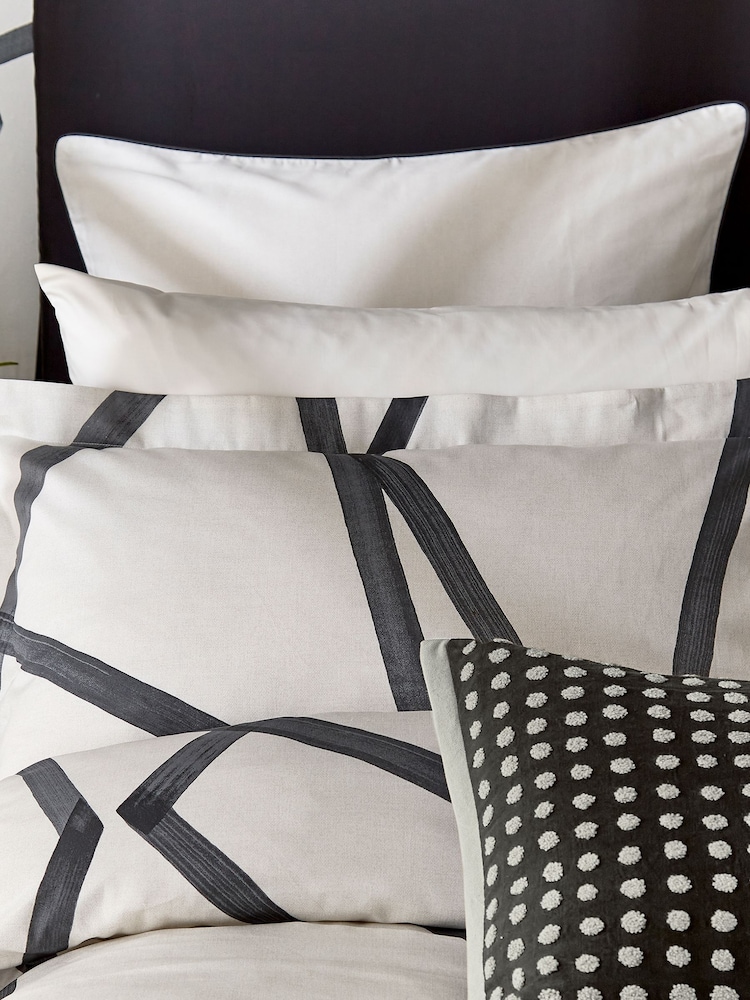 Harlequin Cream Sumi Oxford 100% Cotton Pillowcase - Image 1 of 3