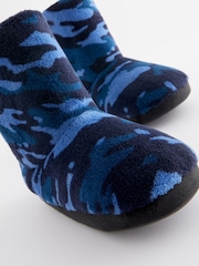 Navy Camo Warm Lined Slipper Boots - Image 5 of 5