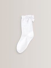 Weiß - 5er Packung Knöchelsocken aus Baumwolle mit Schleife​​​​​​​ - Bild 2 von 2