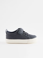 Navy Blue Standard Fit (F) Touch Fastening Elastic Lace Shoes - Image 2 of 5