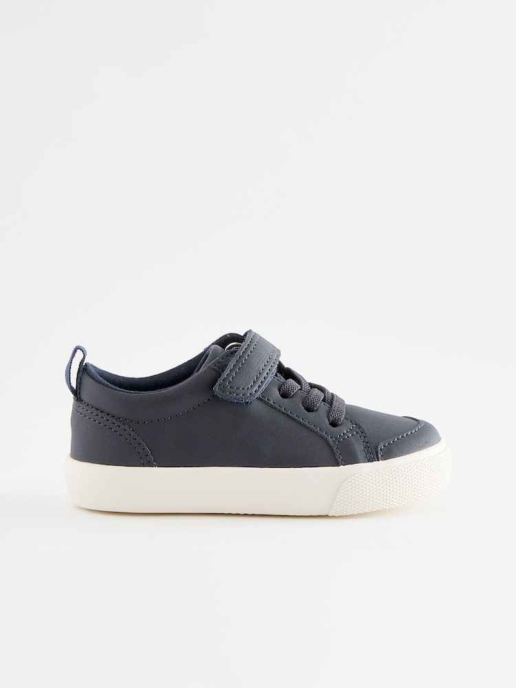 Navy Blue Standard Fit (F) Touch Fastening Elastic Lace Shoes - Image 2 of 5