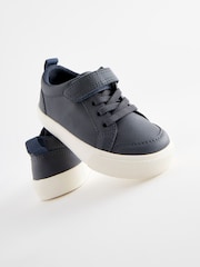 Navy Blue Standard Fit (F) Touch Fastening Elastic Lace Shoes - Image 3 of 5