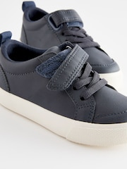 Navy Blue Standard Fit (F) Touch Fastening Elastic Lace Shoes - Image 4 of 5