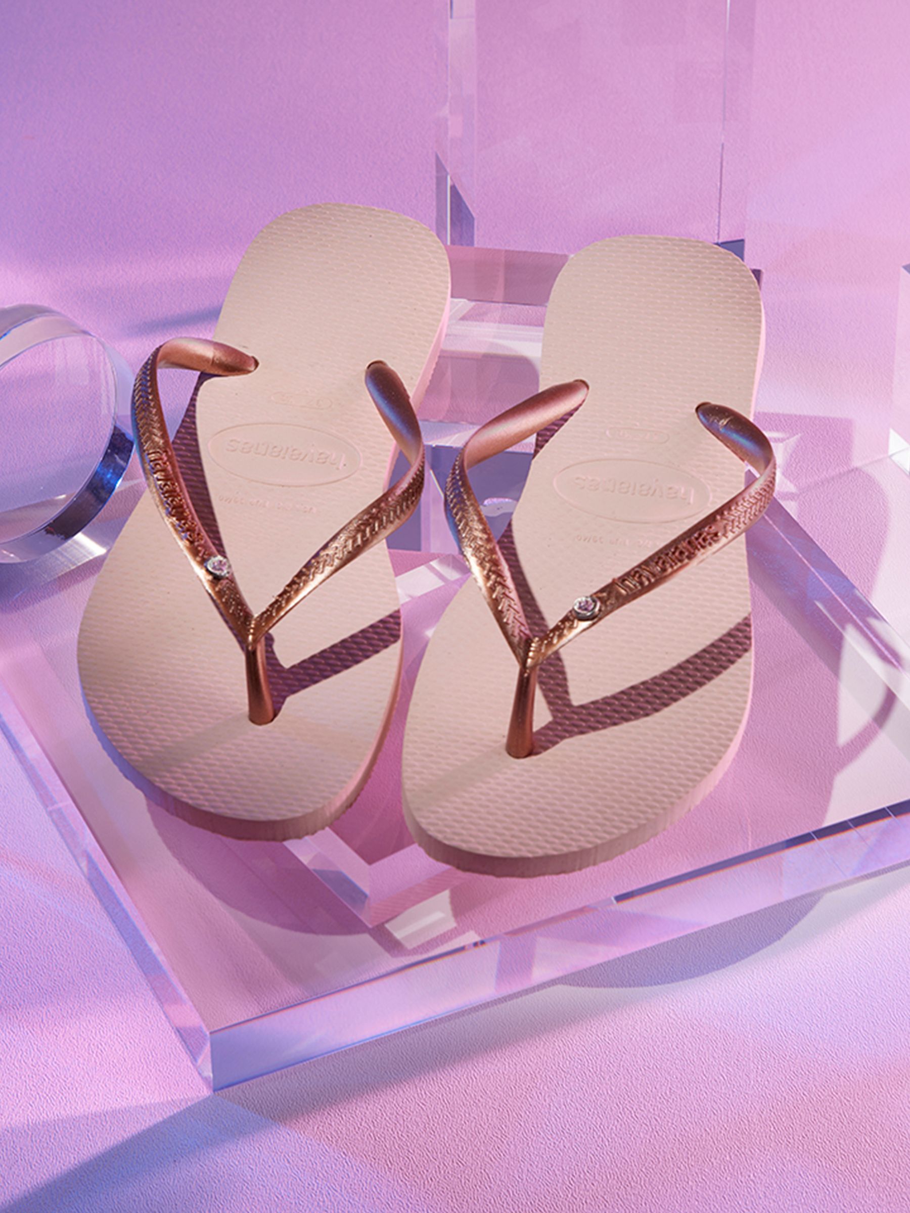 Silver havaianas with crystal shop