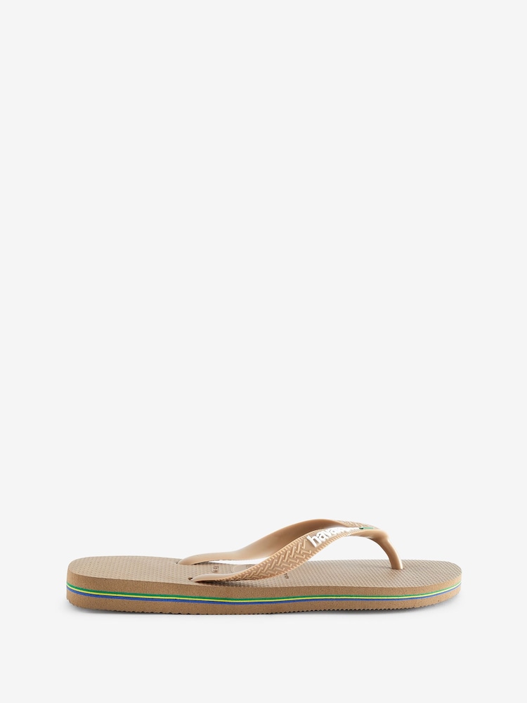 Бежевый - Шлепанцы с логотипом Havaianas Brasil - Изображение 2 из 5