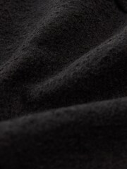 Black Collarless Bouclé Coat - Image 2 of 4