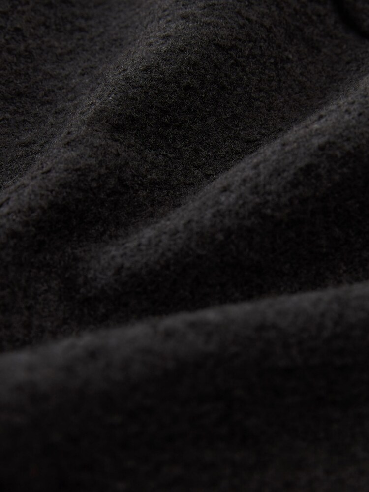 Black Collarless Bouclé Coat - Image 2 of 4