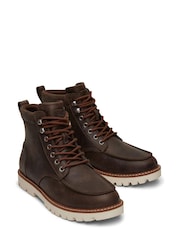 TOMS Palomar Water Resistant Dark Brown Leather Boots - Image 3 of 9