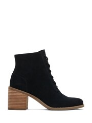 TOMS Evelyn Suede Lace-Up Black Boots - Image 1 of 5