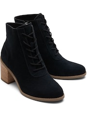TOMS Evelyn Suede Lace-Up Black Boots - Image 2 of 5