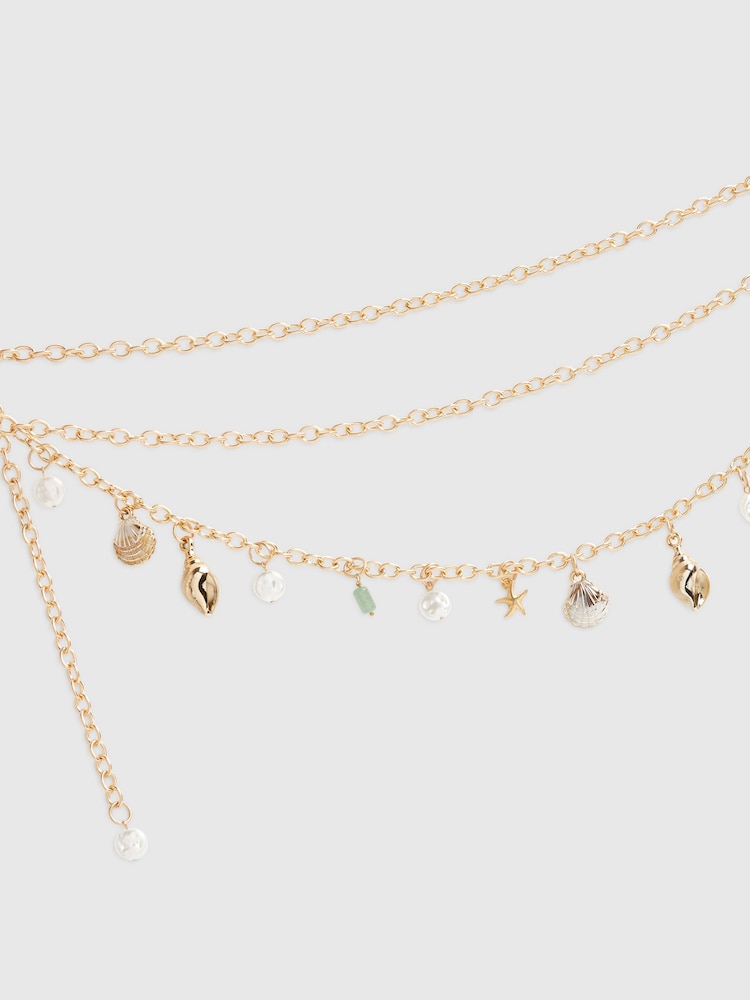 River Island Gold Shell Chain Belt - Image 2 of 2