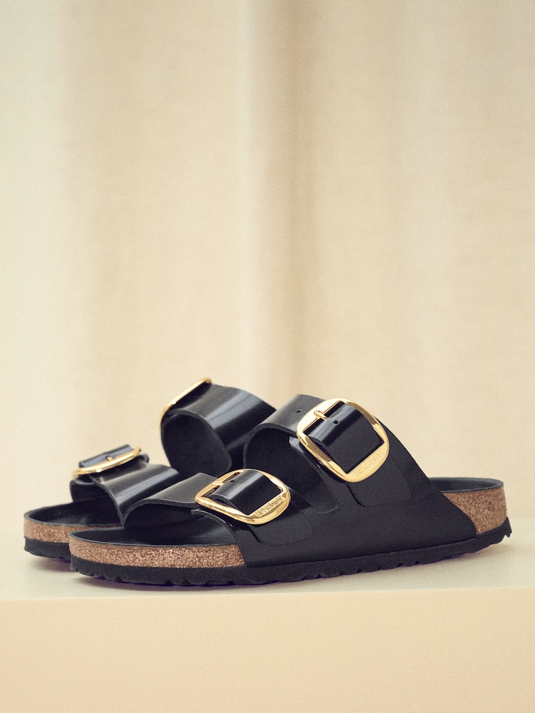Birkenstock Black Arizona Big Buckle High Shine Sandals - Image 2 of 5