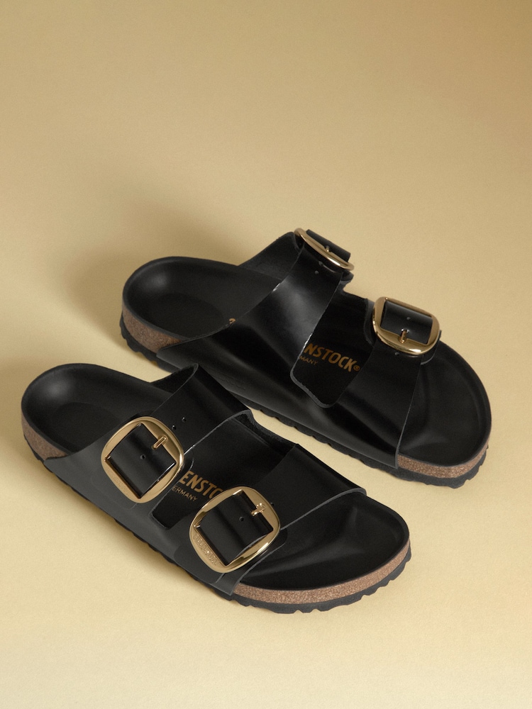Birkenstock Black Arizona Big Buckle High Shine Sandals - Image 4 of 5
