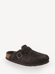 Birkenstock Brown Boston Shearling Suede Clogs - Image 1 of 6