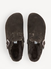 Birkenstock Brown Boston Shearling Suede Clogs - Image 2 of 6