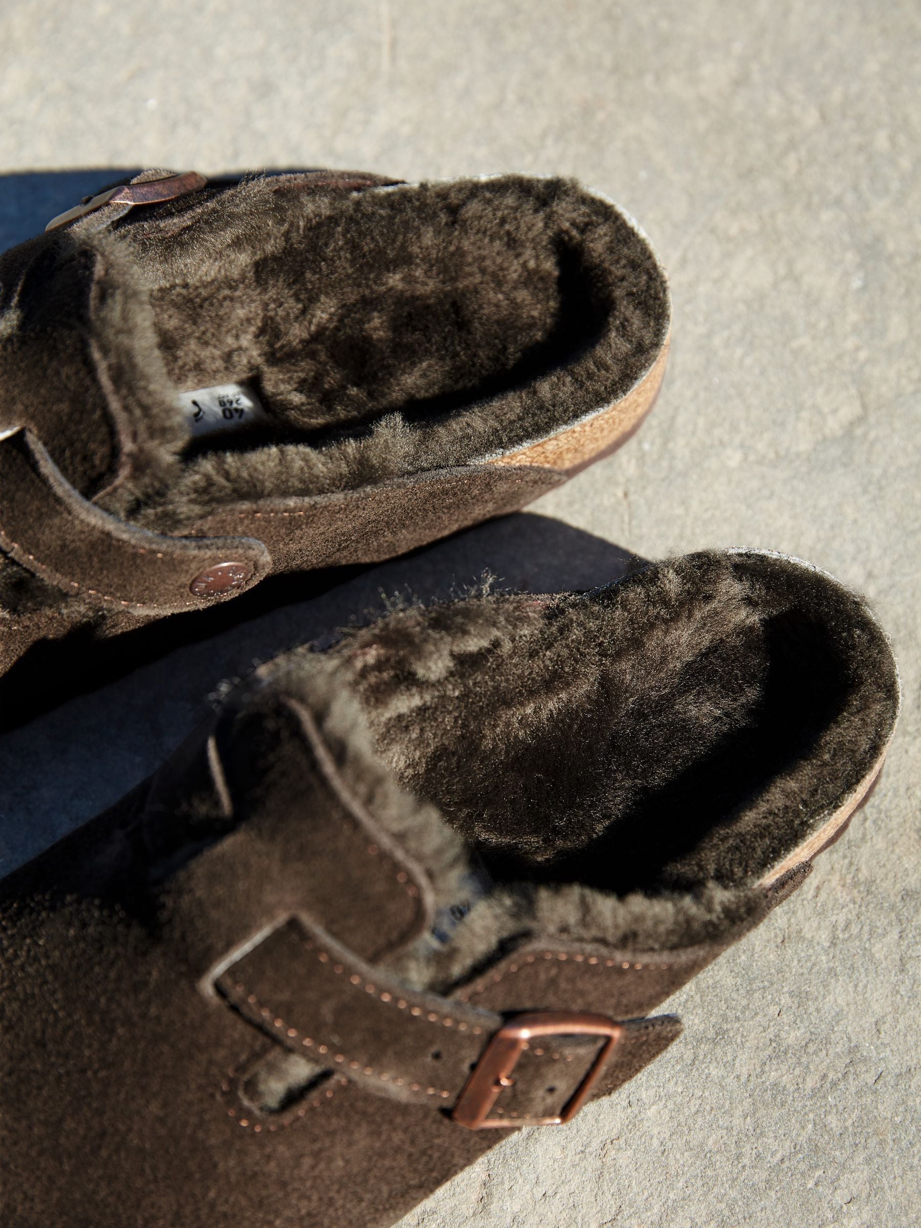 美品　BIRKENSTOCK BOSTON SHEARLING 24cm Buy Birkenstock Brown Boston Shearling Suede Clogs from the Next