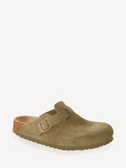 Birkenstock Khaki Boston Suede Clogs - Image 10 of 11