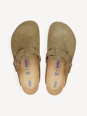 Birkenstock Khaki Boston Suede Clogs - Image 11 of 11