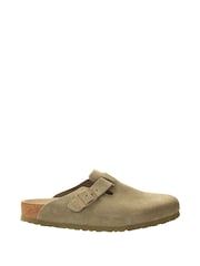 Birkenstock Khaki Boston Suede Clogs - Image 9 of 11
