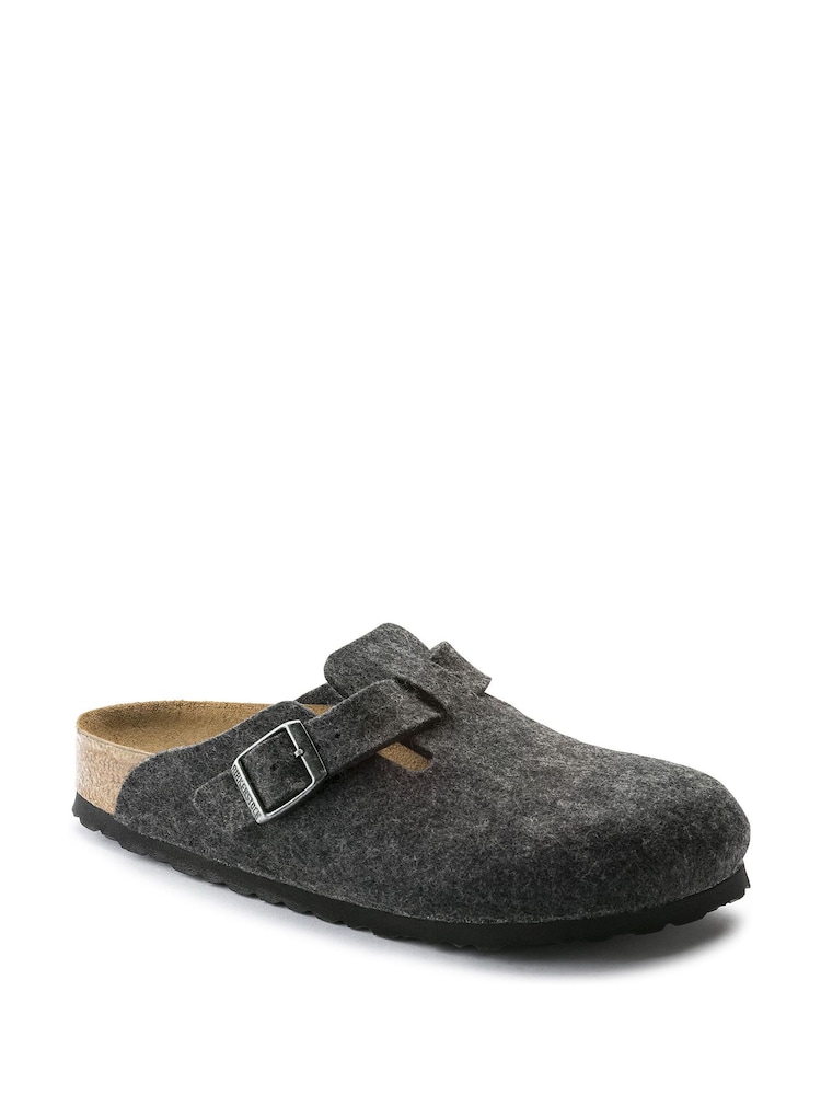 Birkenstock Grey Boston Wooly Clogs - Image 2 of 5