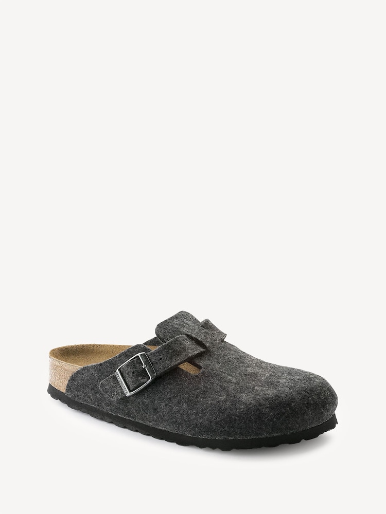 Birkenstock Grey Boston Wooly Clogs - Image 2 of 6 Birkenstock Grey Boston Wooly Clogs - Image 2 of 6