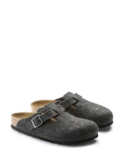 Birkenstock Grey Boston Wooly Clogs - Image 3 of 5