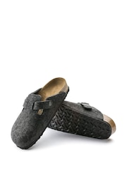 Birkenstock Grey Boston Wooly Clogs - Image 4 of 5