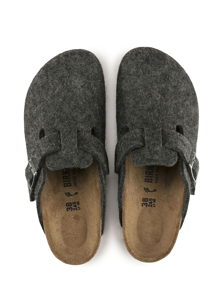 Birkenstock Grey Boston Wooly Clogs - Image 5 of 5