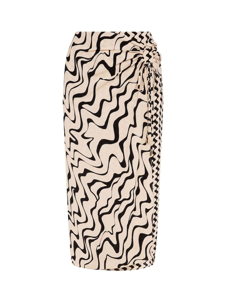 F&F FW Bridge Romilly Black Swirl Geo Contrast Skirt - Image 10 of 10
