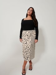 F&F FW Bridge Romilly Black Swirl Geo Contrast Skirt - Image 2 of 10