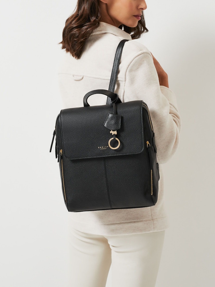 Radley London Black Lorne Close Large Flapover Backpack - Image 1 of 5