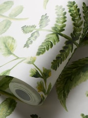 Clarke and Clarke Green Bracken 10.05M Wallpaper - Image 2 of 2