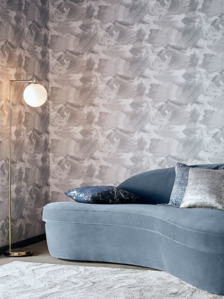 Clarke and Clarke Grey Astratto 10.05M Wallpaper - Image 1 of 2