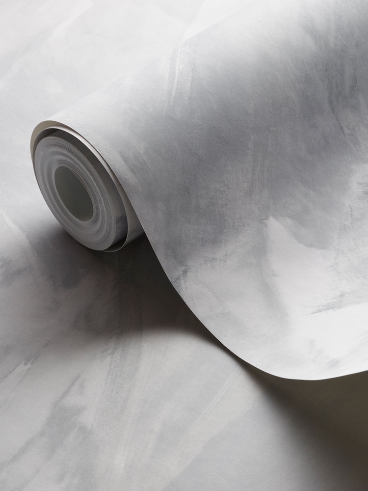 Clarke and Clarke Grey Astratto 10.05M Wallpaper - Image 2 of 2