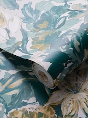 Clarke and Clarke Green Lilium 10.05M Wallpaper - Image 2 of 2