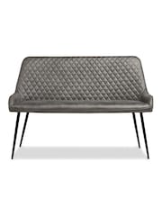 Monza Faux Leather Dark Grey Hamilton Quilted Dining Bench - Image 1 of 6