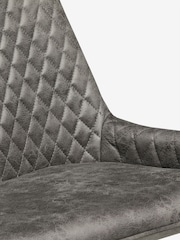 Monza Faux Leather Dark Grey Hamilton Quilted Dining Bench - Image 4 of 6